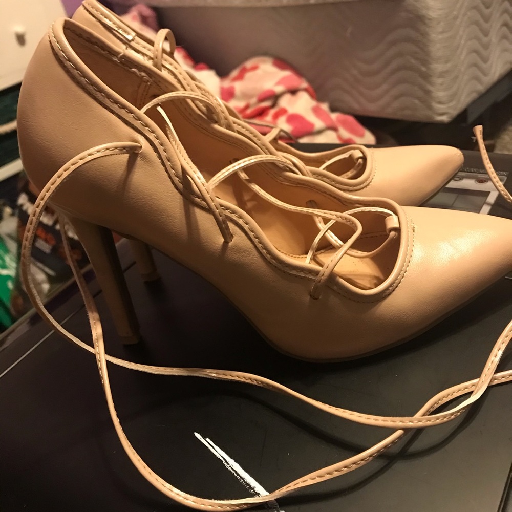 Lauren Conrad lace up heels